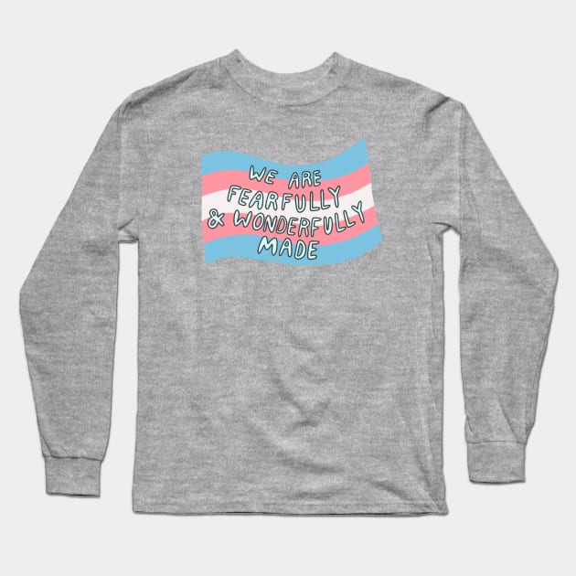 We Are Fearfully and Wonderfully Made Long Sleeve T-Shirt by Ollie Day Art